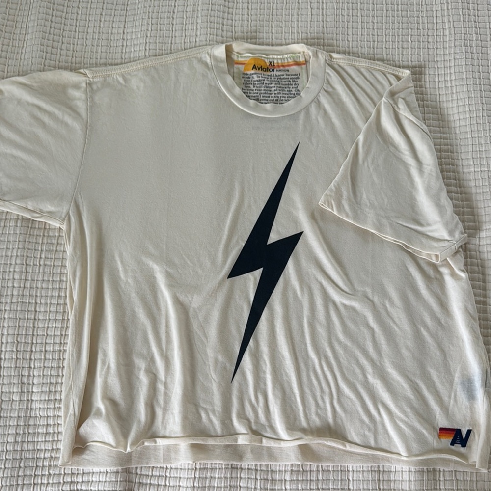 NWOT Aviator Nation Boyfriend bolt T-Shirt